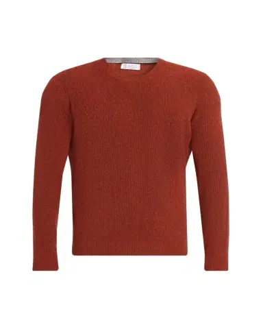 Brunello Cucinelli Men's Crewneck English Rib Cashmere Sweater | Thumbnail 1