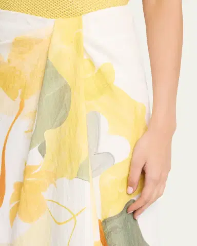 Vince Painted Satin-Viscose Midi Skirt | Thumbnail 5