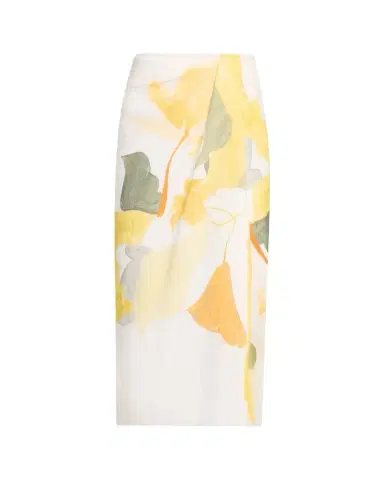 Vince Painted Satin-Viscose Midi Skirt | Thumbnail 1