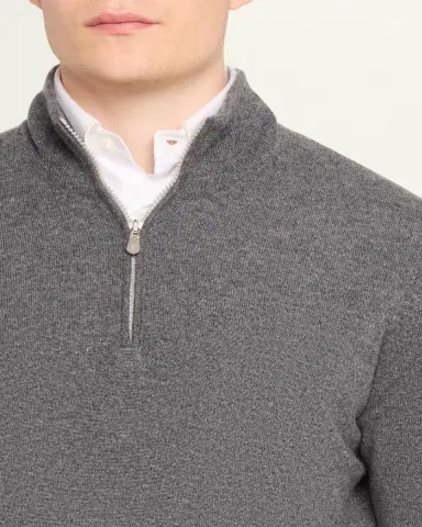 Brunello Cucinelli Men's Cashmere Quarter-Zip Sweater | Thumbnail 5