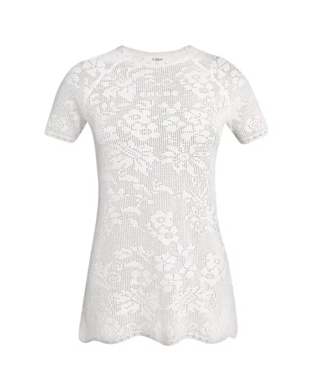 Chloe Cotton Pointelle Mini Dress