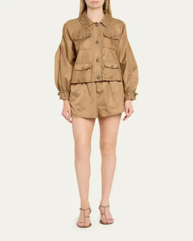 Cinq à Sept Rhinestone Chain Utility Jacket | Thumbnail 2