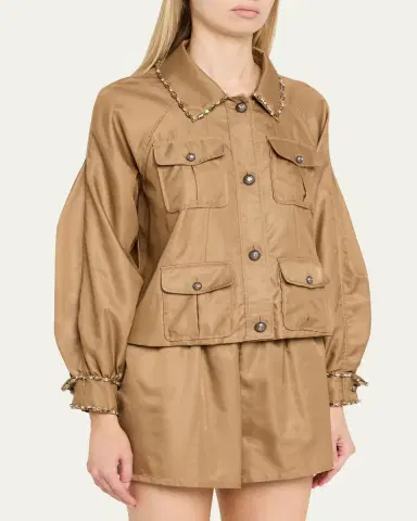 Cinq à Sept Rhinestone Chain Utility Jacket | Thumbnail 4