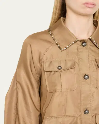 Cinq à Sept Rhinestone Chain Utility Jacket | Thumbnail 5