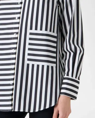 Akris punto Large Striped Cotton Poplin Oversized Button-Down Shirt | Thumbnail 5