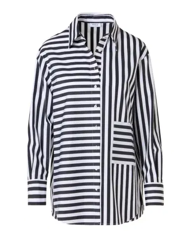 Akris punto Large Striped Cotton Poplin Oversized Button-Down Shirt | Thumbnail 1