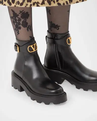 Valentino Garavani 55mm VLogo Signature Chunky Leather Ankle Boots | Thumbnail 2 Valentino Garavani 55mm VLogo Signature Chunky Leather Ankle Boots | Thumbnail 2