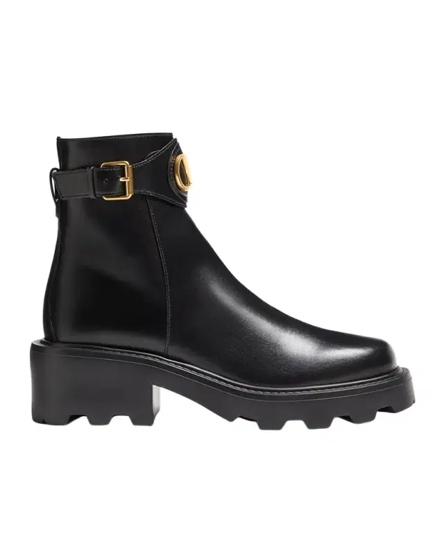 Valentino Garavani 55mm VLogo Signature Chunky Leather Ankle Boots