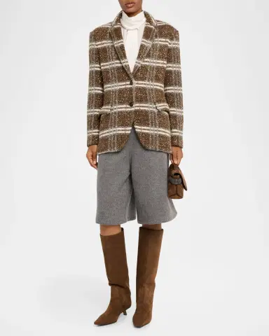 Brunello Cucinelli Single-Breasted Plaid Jacket | Thumbnail 2