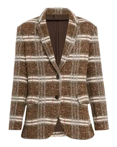 Brunello Cucinelli Single-Breasted Plaid Jacket | Thumbnail 1