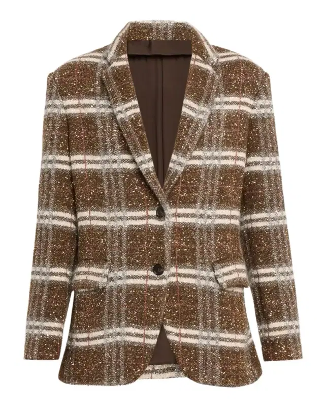 Brunello Cucinelli Single-Breasted Plaid Jacket