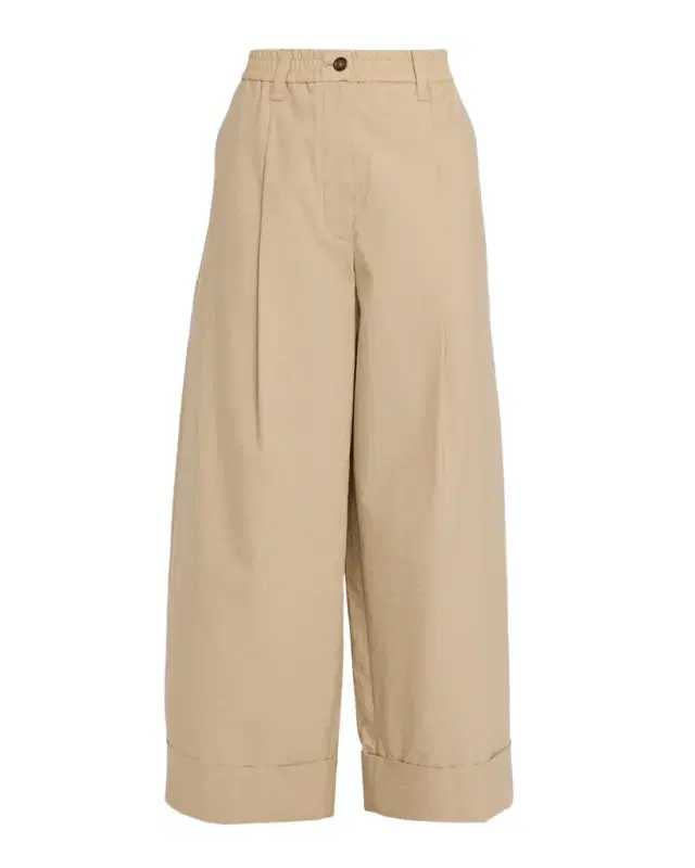 Brunello Cucinelli Elastic-Waist Wide-Leg Ankle Pants