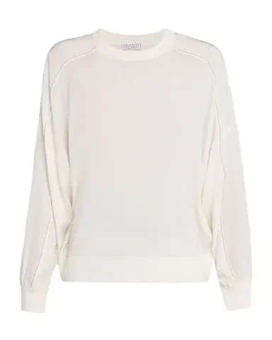 Brunello Cucinelli Monili-Trim Sleeve-Panel Cashmere Sweater | Thumbnail 1 Brunello Cucinelli Monili-Trim Sleeve-Panel Cashmere Sweater | Thumbnail 1
