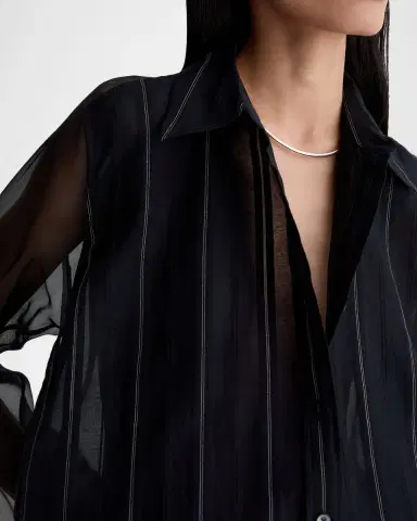 AG Jeans Relaxed-Fit Sheer Pinstripe Shirt | Thumbnail 7 AG Jeans Relaxed-Fit Sheer Pinstripe Shirt | Thumbnail 7