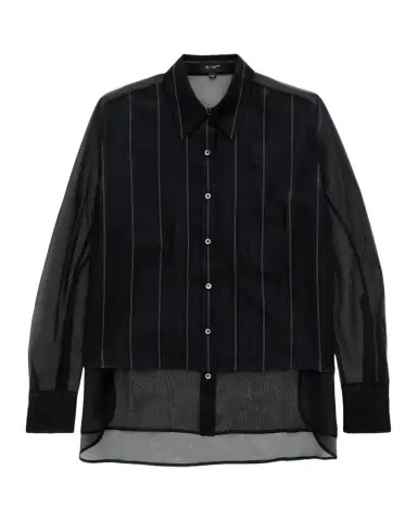 AG Jeans Relaxed-Fit Sheer Pinstripe Shirt | Thumbnail 1 AG Jeans Relaxed-Fit Sheer Pinstripe Shirt | Thumbnail 1