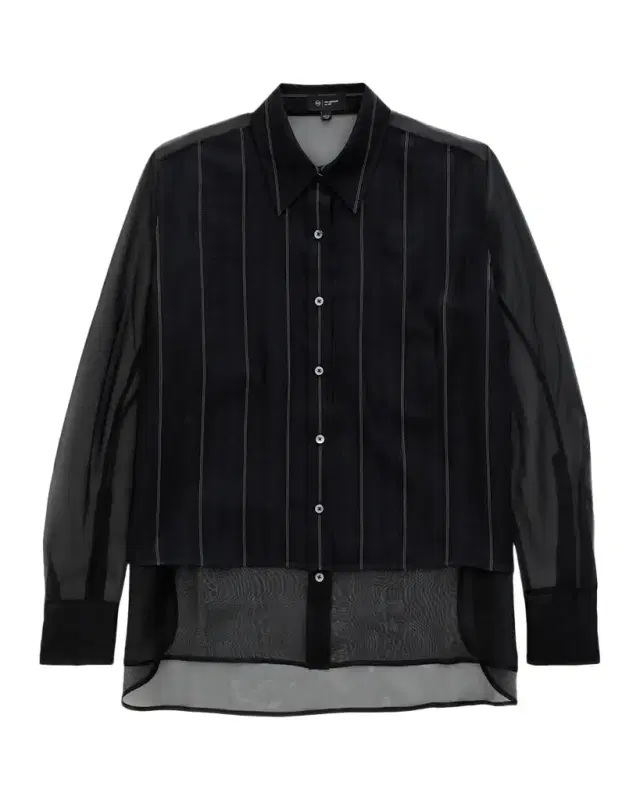 AG Jeans Relaxed-Fit Sheer Pinstripe Shirt