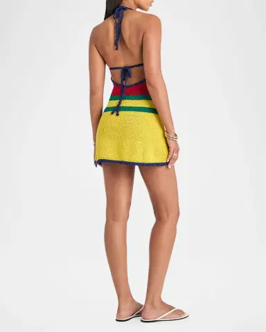 SEROYA Norma Striped Crochet Mini Dress | Thumbnail 3 SEROYA Norma Striped Crochet Mini Dress | Thumbnail 3
