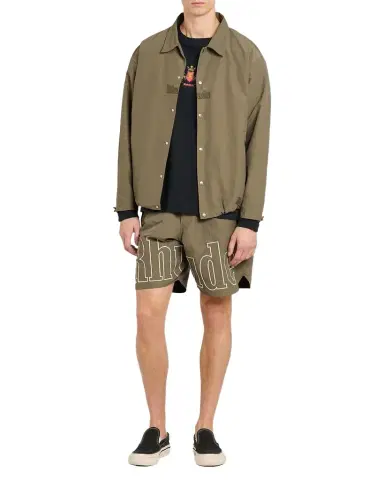 Rhude Men's Cotton and Nylon Logo Coaches Shirt Jacket | Thumbnail 1