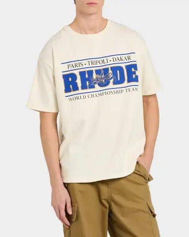 Rhude Men's Chrono Logo Cotton T-Shirt | Thumbnail 3