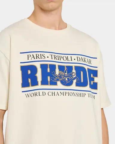 Rhude Men's Chrono Logo Cotton T-Shirt | Thumbnail 4