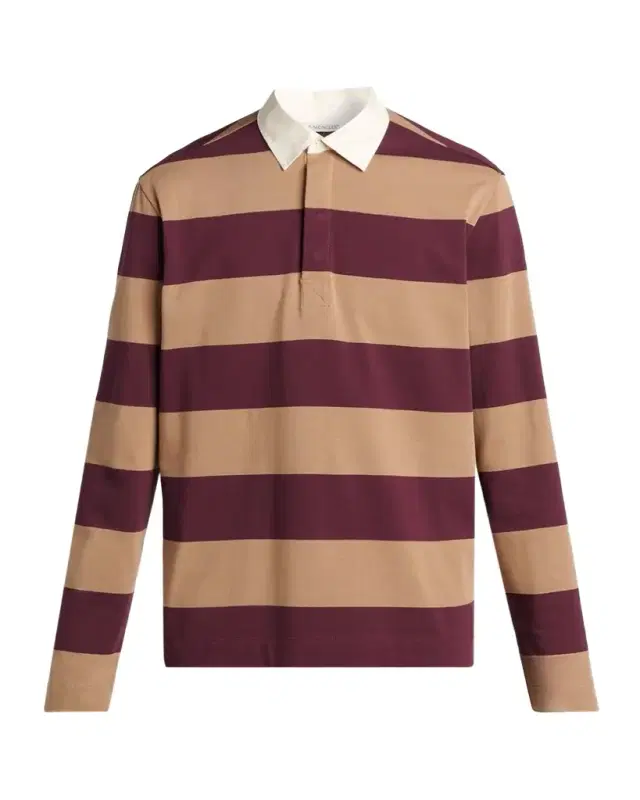 Moncler Men 's Striped Cotton Jersey Polo Shirt