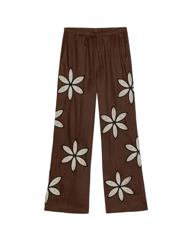 Emmie Embroidered Linen Pants