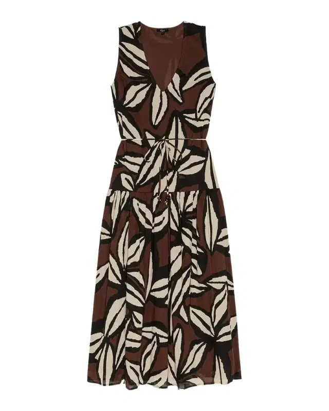 Maeve Printed V-Neck Midi Dress