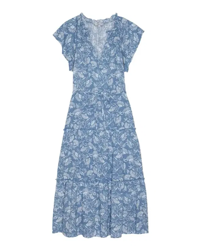 Rails Juni V-Neck Linen Midi Dress