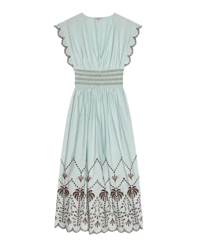 Rails Roxanne Embroidered Cotton Midi Dress