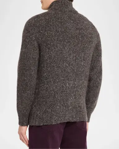 Brunello Cucinelli Men's Cashmere and Silk Melange Full-Zip Cardigan | Thumbnail 3 Brunello Cucinelli Men's Cashmere and Silk Melange Full-Zip Cardigan | Thumbnail 3