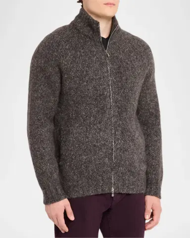 Brunello Cucinelli Men's Cashmere and Silk Melange Full-Zip Cardigan | Thumbnail 4 Brunello Cucinelli Men's Cashmere and Silk Melange Full-Zip Cardigan | Thumbnail 4