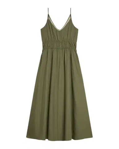 Theory Gathered Drawstring-Waist Midi Dress | Thumbnail 1