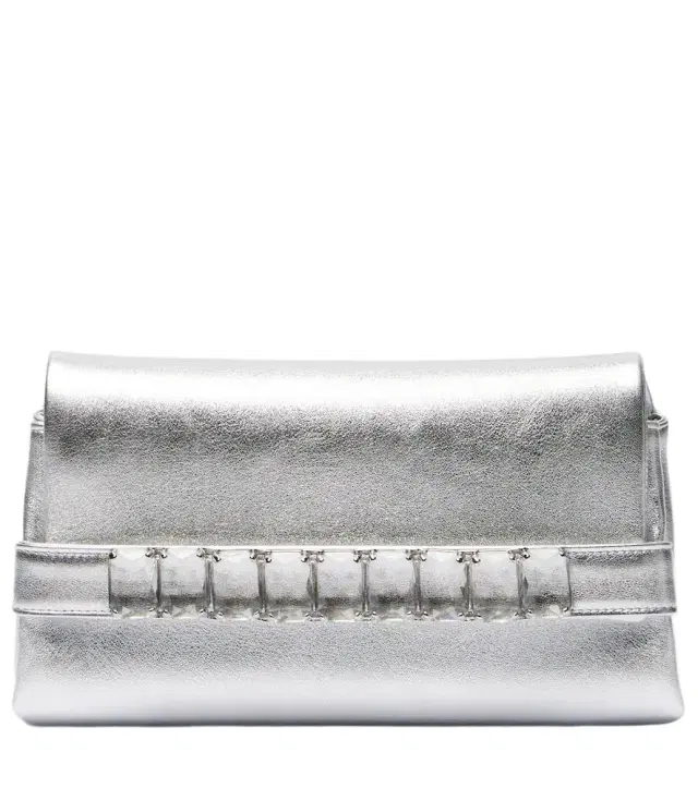 Kya metallic leather clutch