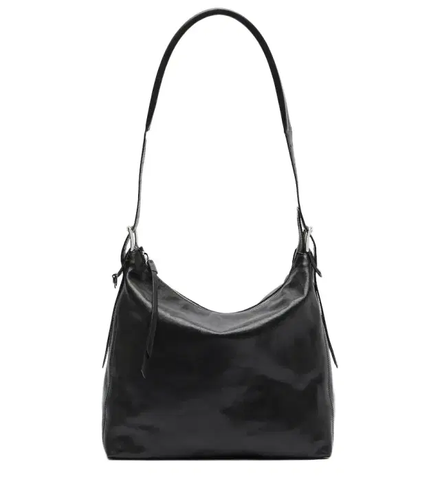 Small belted leather shoulder bag