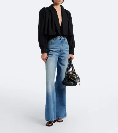 Chloé Chloé Gathered cropped faille jacket | Thumbnail 6 Chloé Chloé Gathered cropped faille jacket | Thumbnail 6