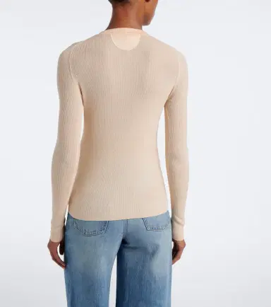 Chloé Chloé Ribbed-knit silk-trimmed wool Henley shirt | Thumbnail 3 Chloé Chloé Ribbed-knit silk-trimmed wool Henley shirt | Thumbnail 3