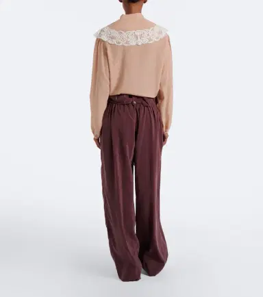 Chloe Chloé Silk-blend poplin wide-leg pants | Thumbnail 2