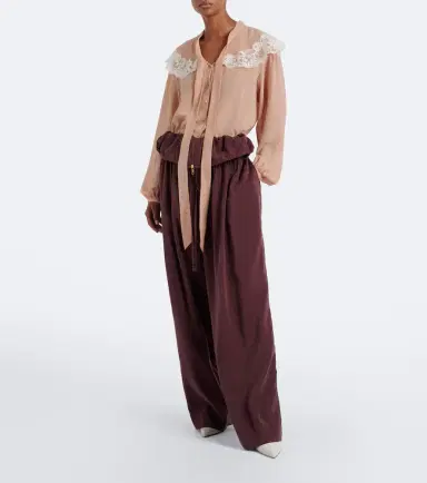 Chloe Chloé Silk-blend poplin wide-leg pants | Thumbnail 3