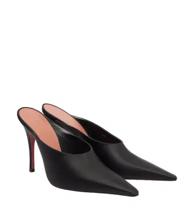 Amina Muaddi Felicia satin mules | Thumbnail 1 Amina Muaddi Felicia satin mules | Thumbnail 1