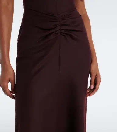 Victoria Beckham Bela gathered virgin wool midi dress | Thumbnail 2