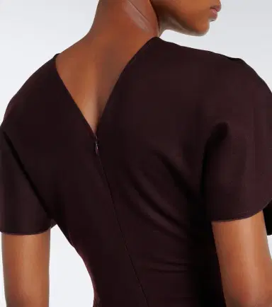 Victoria Beckham Bela gathered virgin wool midi dress | Thumbnail 4