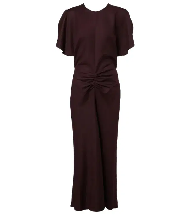 Bela gathered virgin wool midi dress