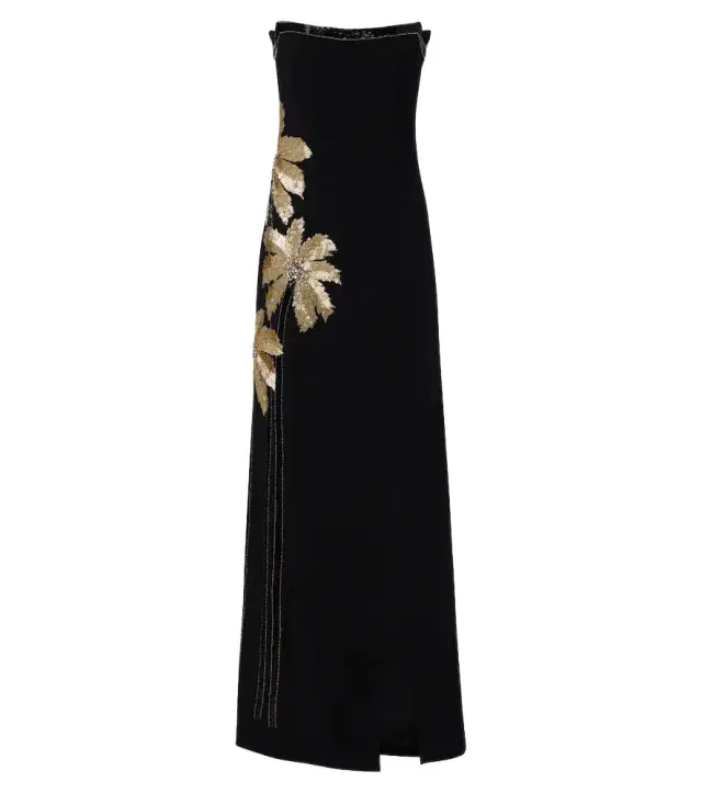 Terrin embellished crêpe gown