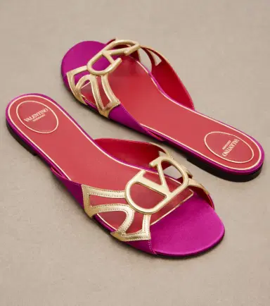 Valentino Garavani Wonderweb satin and leather slides | Thumbnail 3 Valentino Garavani Wonderweb satin and leather slides | Thumbnail 3