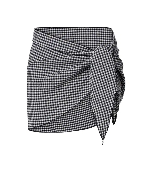 Gingham beach cover-up