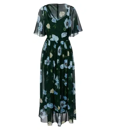 Erdem Floral draped silk voile midi dress | Thumbnail 1