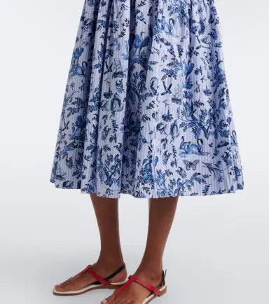 Erdem Striped printed cotton poplin midi dress | Thumbnail 2 Erdem Striped printed cotton poplin midi dress | Thumbnail 2