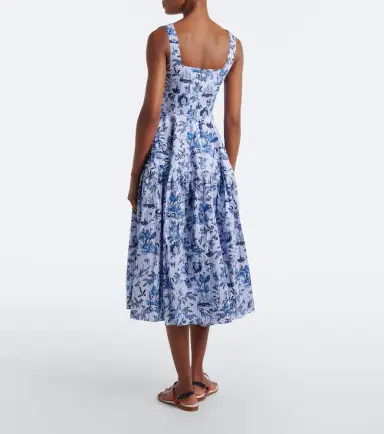 Erdem Striped printed cotton poplin midi dress | Thumbnail 4 Erdem Striped printed cotton poplin midi dress | Thumbnail 4