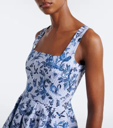 Erdem Striped printed cotton poplin midi dress | Thumbnail 5 Erdem Striped printed cotton poplin midi dress | Thumbnail 5
