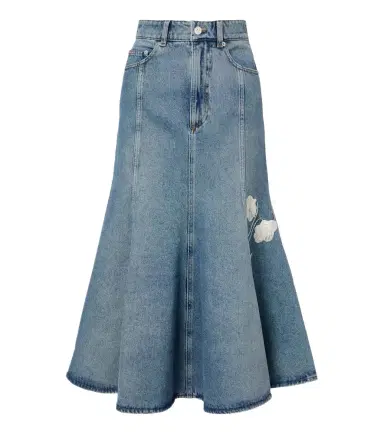 Erdem Floral-appliqué denim midi skirt | Thumbnail 1